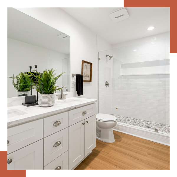 newly renovated bathroom during a whole home renovation
