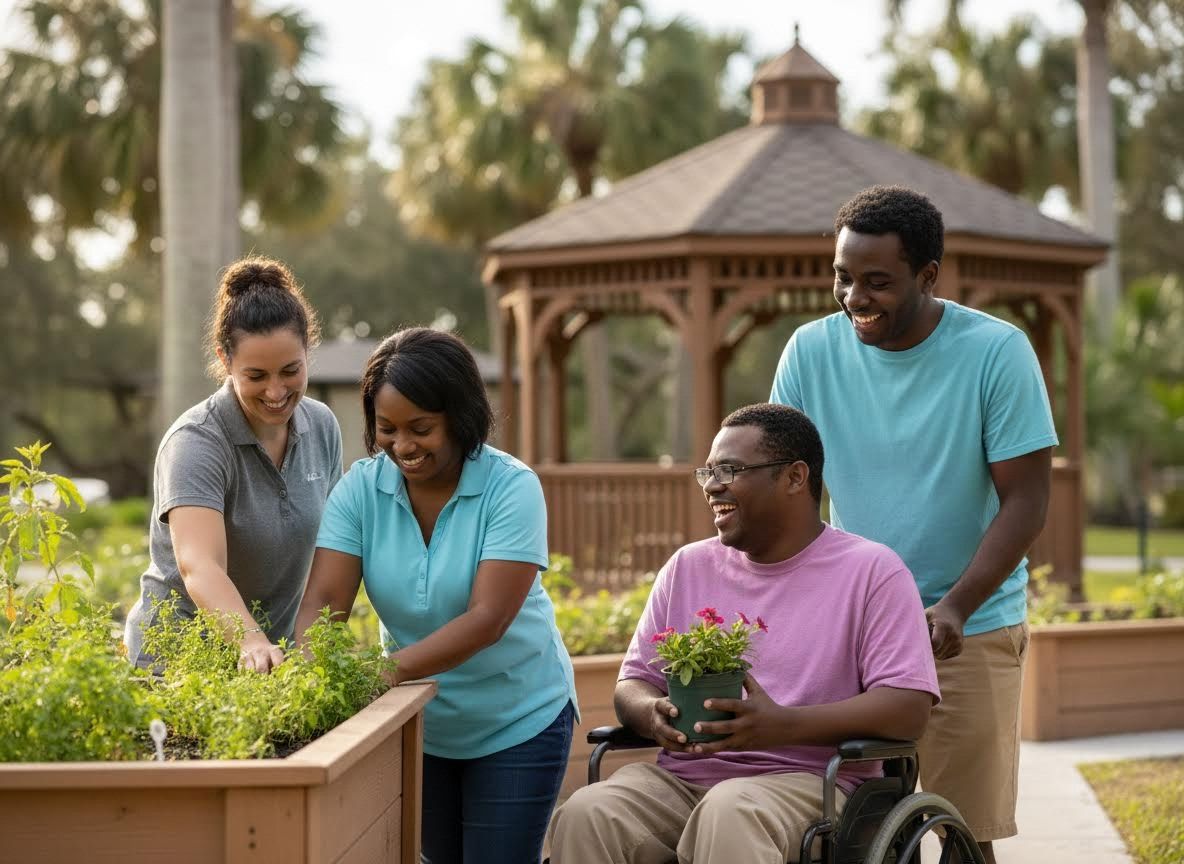 Diverse Group Gardening Outdoors