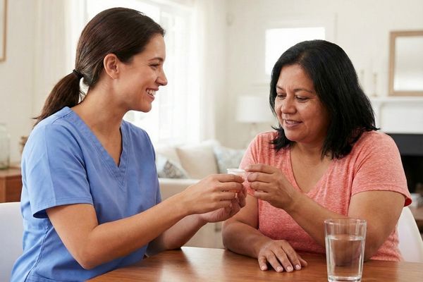 assisting resident with medication