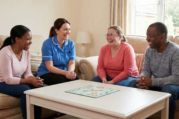 residents in living room