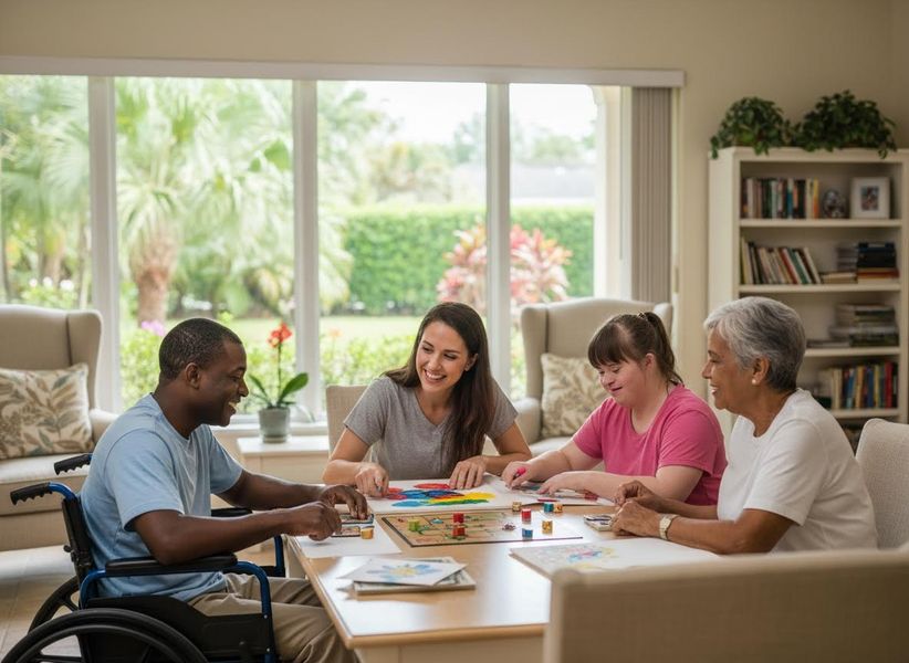 Diverse Group Playing Board Game