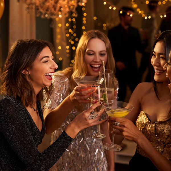 group of women at a party with drinks