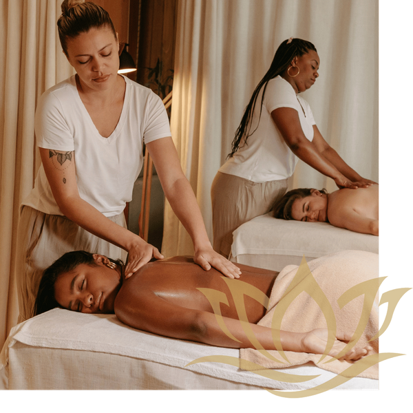 two friends getting a couples massage together