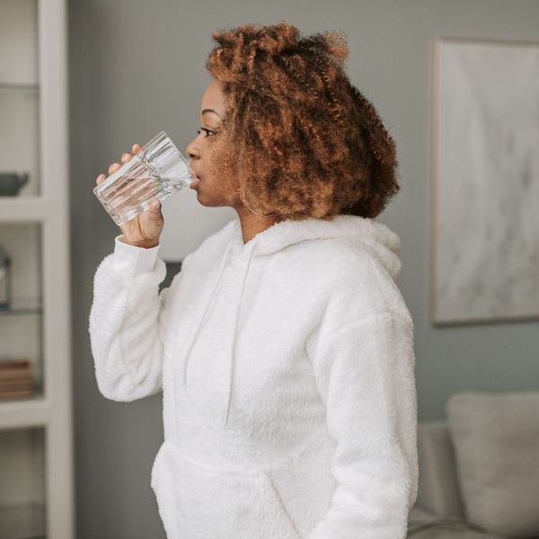 woman drinking water