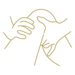A gold line-art icon showing a therapist's hands performing a manual manipulation or stretch on a client's knee joint.