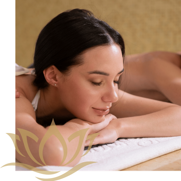 woman relaxed receiving couples massage