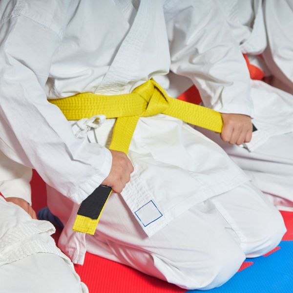 kids with yellow belts