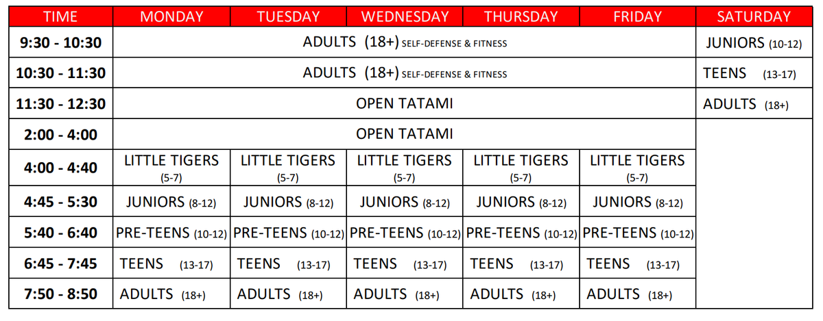 Budokan schedule.png