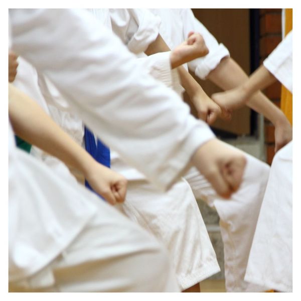 kids practicing punch