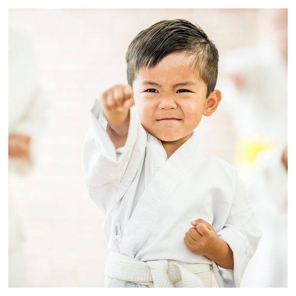 boy practicing punching