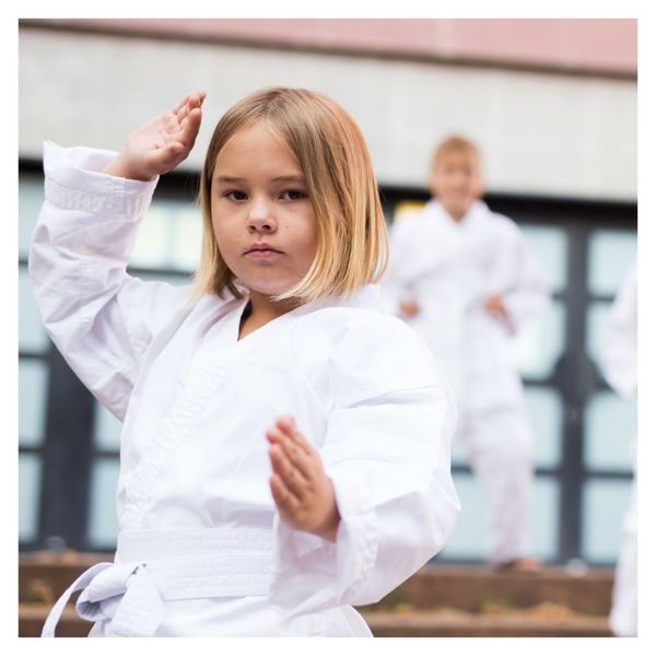 girl in karate class