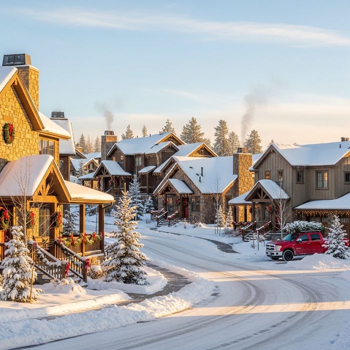 snow in Colorado housing community