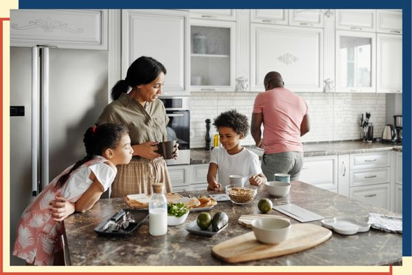happy comfortable family making dinner together happy comfortable family making dinner together