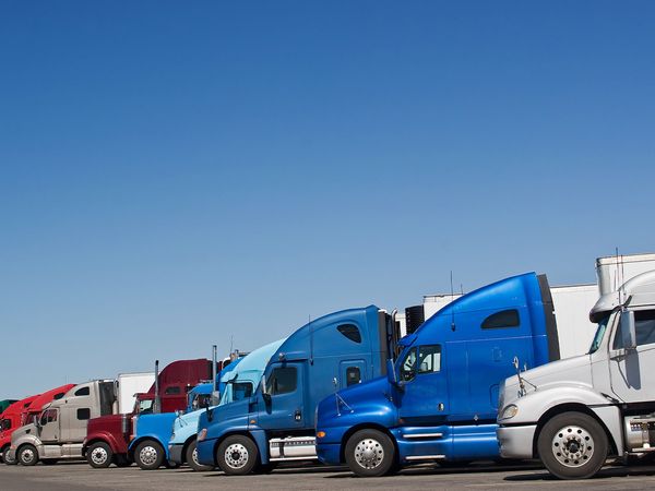 a fleet of semi trucks