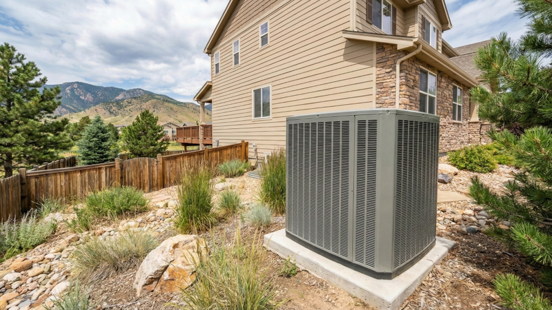 a heat pump unit outside a colorado home