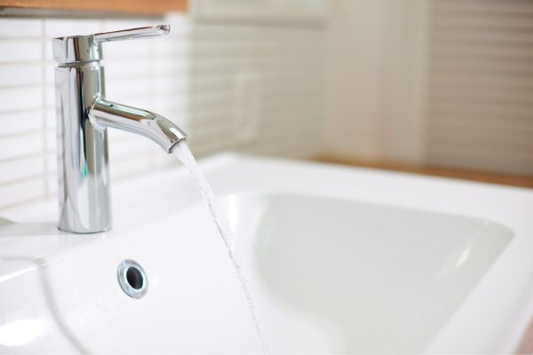 running water in a sink