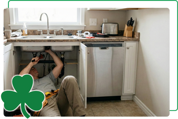 plumber fixing a kitchen sink