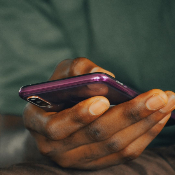 phone in hand
