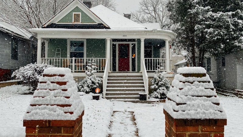 house covered in snow