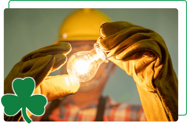electrician with lightbulb