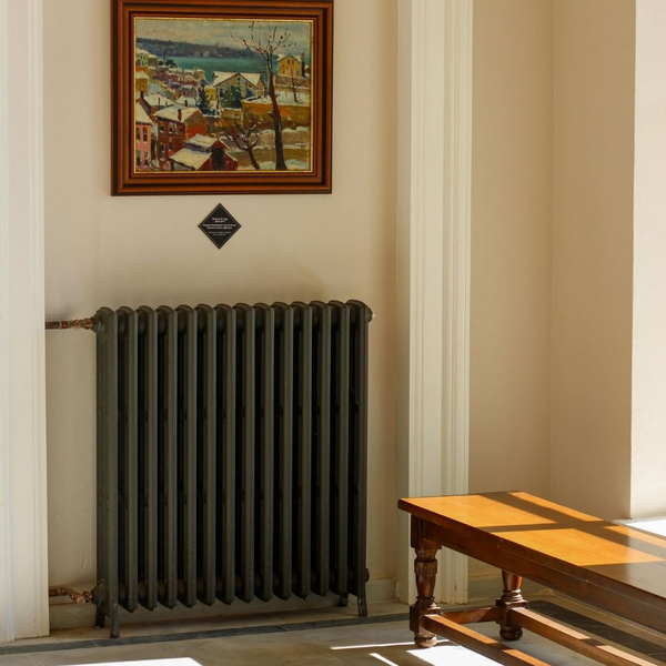 radiator along a wall