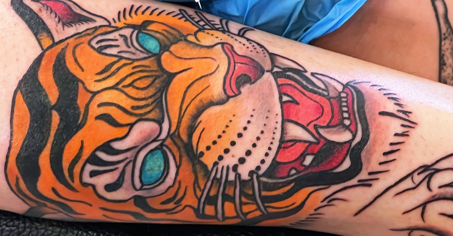 Colorful tiger tattoo