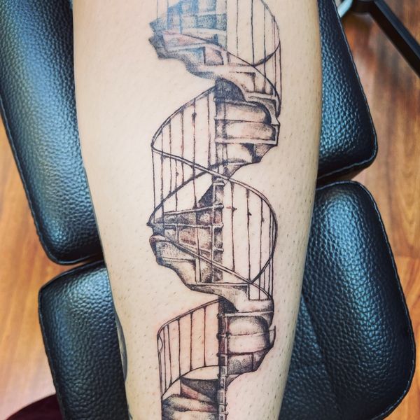 Spiral staircase tattoo