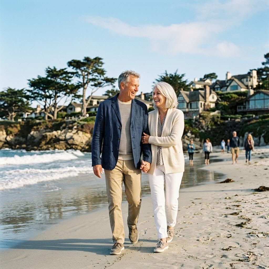 senior couple vacationing at Carmel-by-the-Sea