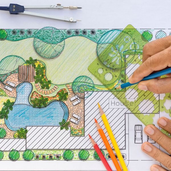 landscaping design plan on paper