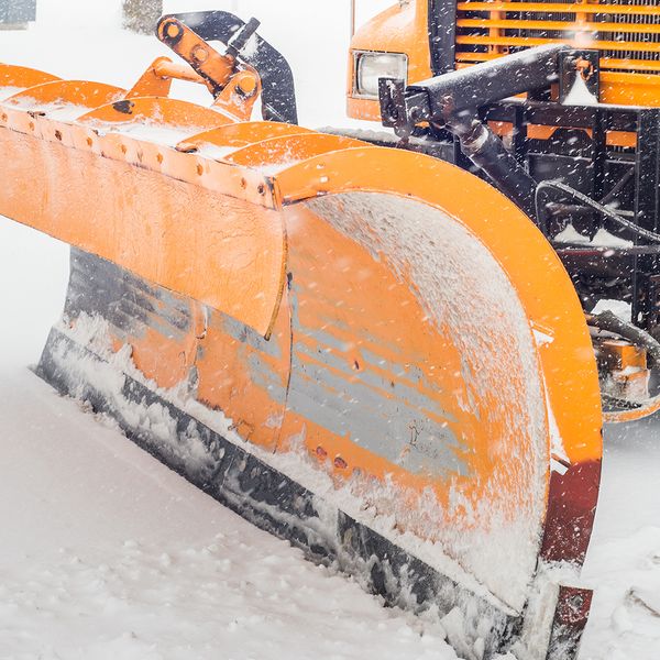 Image of a snow plow pushing snow