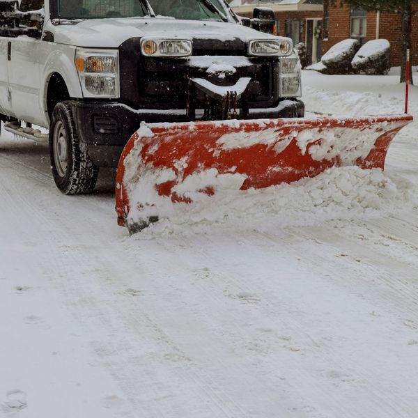 snow plow on a truck