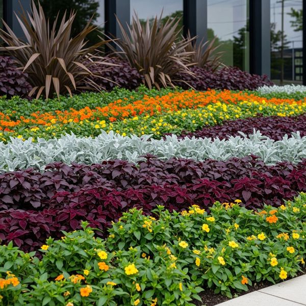 Expertly designed plant beds for commercial properties