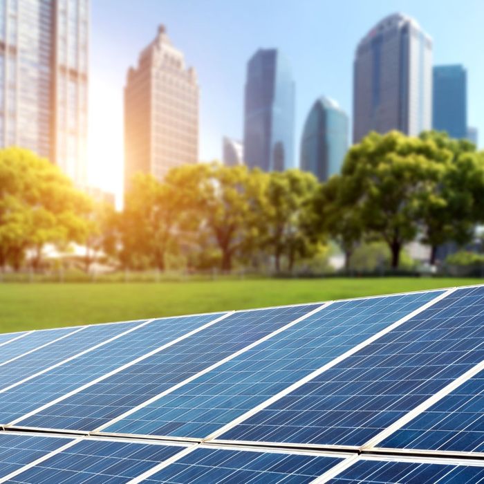 solar panels in urban environment