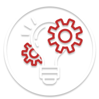 light bulb and gears icon