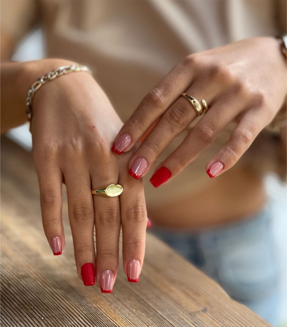 Hands with red nails