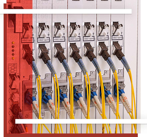 Copper and fiber cabling in server room