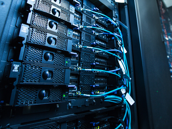 computer tower with an array of computer cables