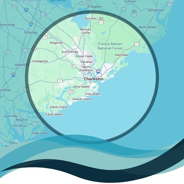 map: 40mi radius around Charleston