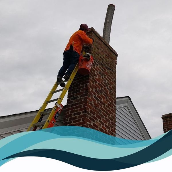 climbing up chimney for repairs