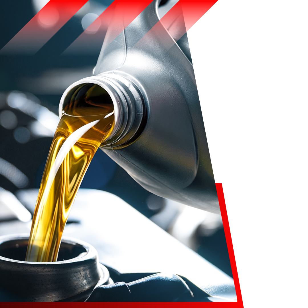 pouring fresh oil into a car
