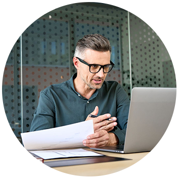 Man working on laptop