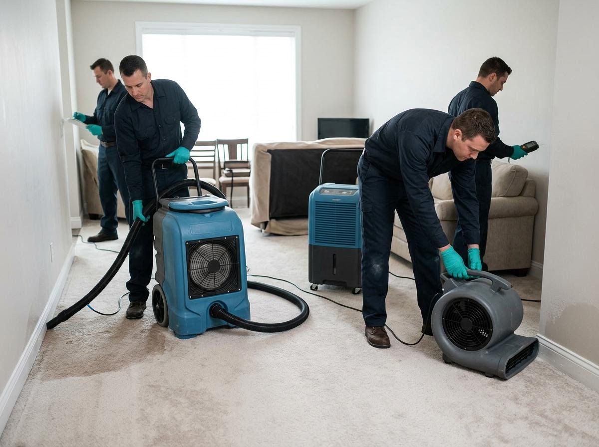 Water Damage Restoration Technicians at Work