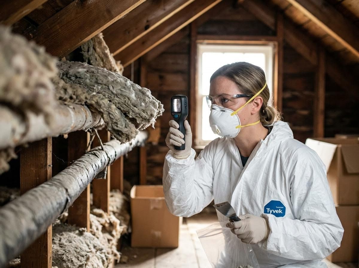 Environmental Specialist Inspecting Attic Insulation