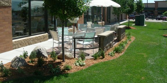 commercial landscape and patio