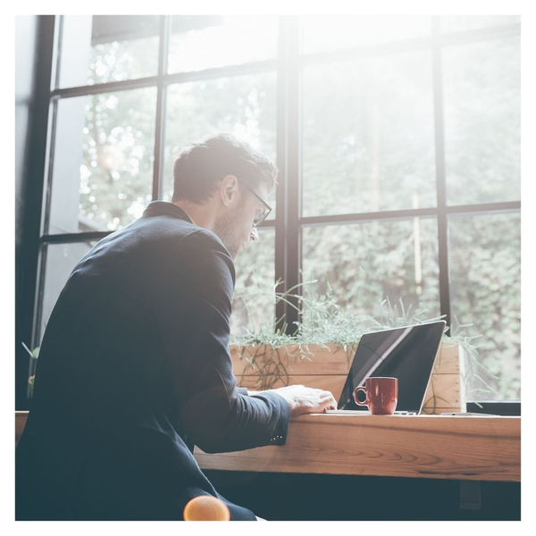 man working on laptop