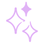 Three purple sparkle icons representing a clean and polished home.