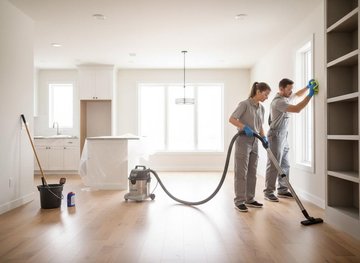 Professional Cleaning Crew in a New Home