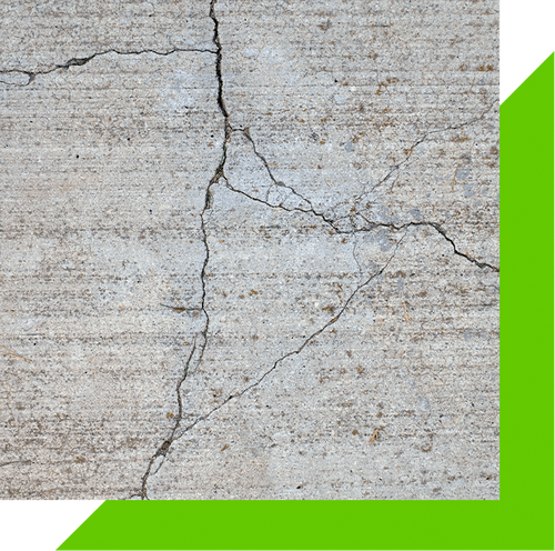 Crack in concrete driveway