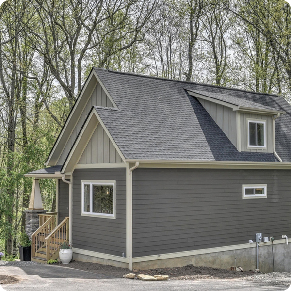 custom home on steep slope