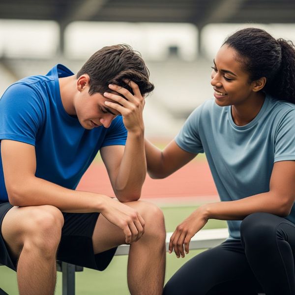 Coach offering support to a defeated athlete. The Role of Past Experiences in Shaping Athletes' Present Mindset2.jpg